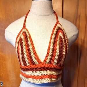 Handknit Bikini Halter Top, NWOT